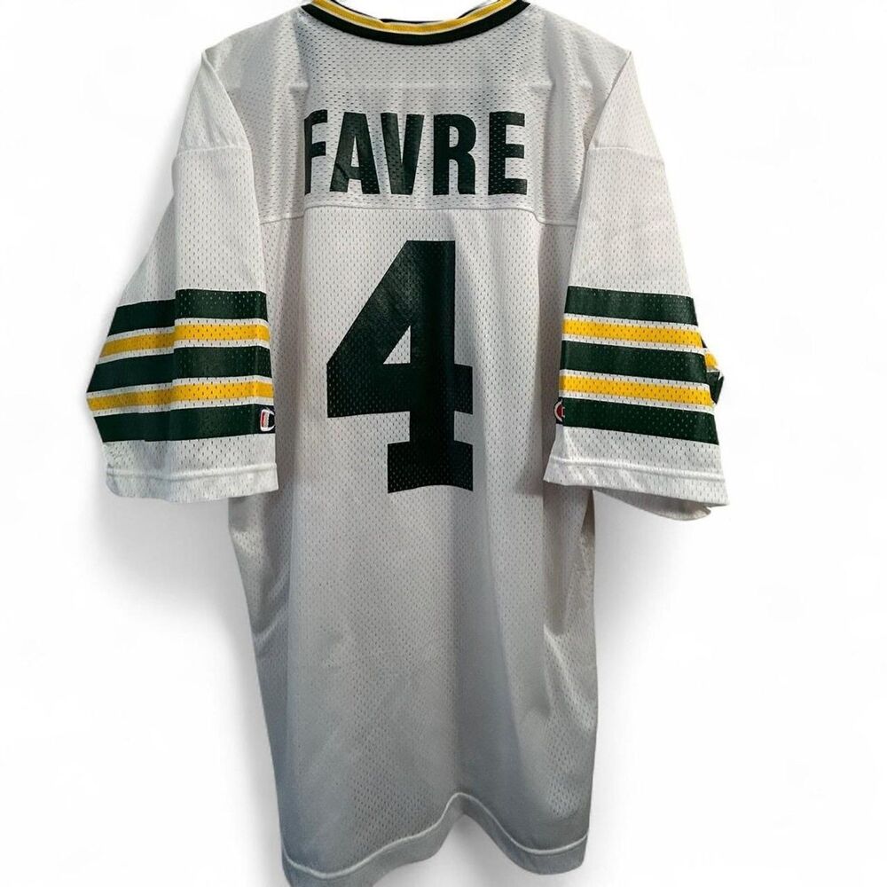 VTG Champion Brett Favre 4 Green Bay Packers NFL Jersey White Men's Medium 40